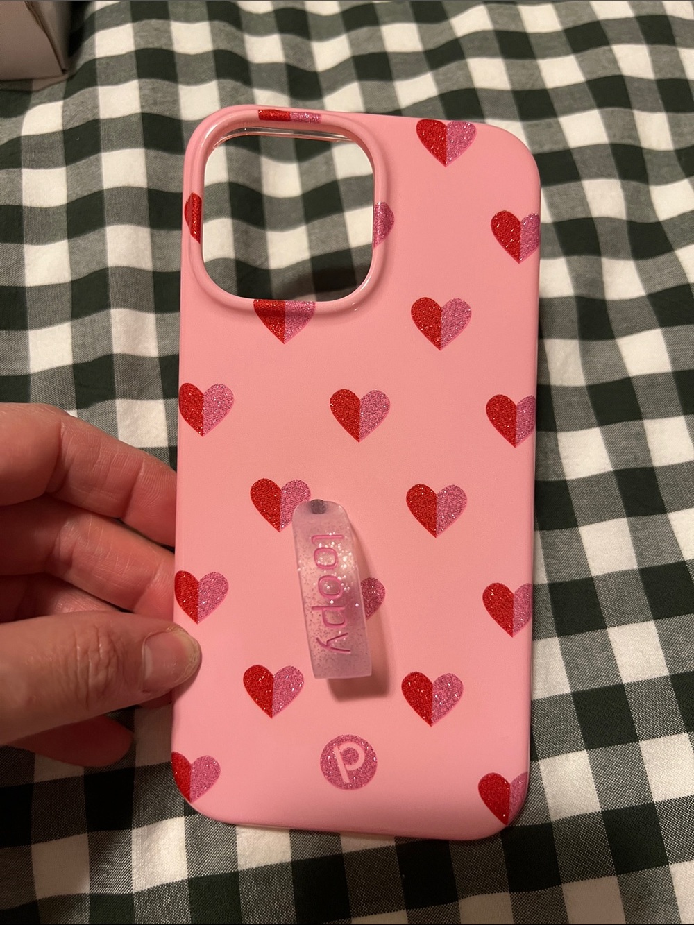 Loopy iPhone 13 Pro Max Pink Heart Phone Case with Grip